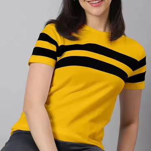 T-shirt pour femme personnalisé, respirant, été, haute qualité, 100% coton, séchage rapide, manches courtes, style décontracté, fabriqué au Pakistan - Product Image 1