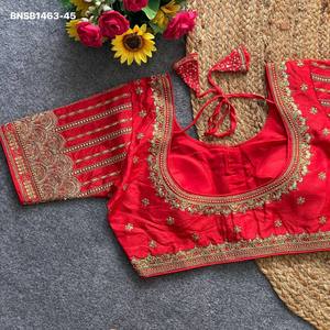 Heavy Phantom Silk with Sequence & Embroidered Padded Front-Hook <b>Blouse</b> Collection Supplier from Surat At Wholesale Rate - Product Image 2
