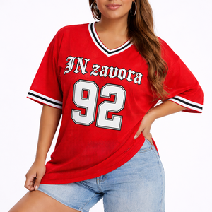 Custom Quick Dry Mesh American Football Jersey Sublimation Printed <b>Red</b> White Soccer Uniform Unisex Teamwear with Name Number - Product Image 2