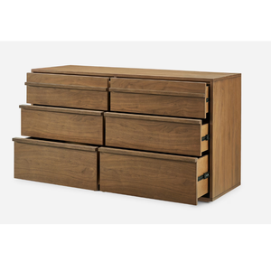 Commode Jane en teck massif de haute qualité avec 6 tiroirs et finition naturelle pour l'intérieur - Product Image 3