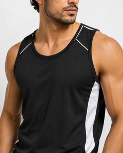 Men's <b>Black</b> Sleeveless <b>Tank</b> <b>Top</b> O-Neck Color Blocked Quick Dry Sporty Knitted Workout Shirt Breathable Men <b>Tank</b> <b>Top</b> - Product Image 6