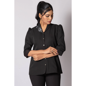 Camisa Negra Flavia para Mujer, Estilo Casual, Ligera, Corte Elegante, Ideal para Oficina - Product Image 2