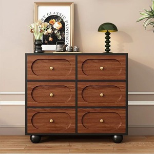 Modern Solid Wood Black Walnut Color Storage Cabinet, <b>6</b> <b>Drawer</b> Bedroom Organizer, Suitable for Living Room, Apartment and Hotel - Product Image 1