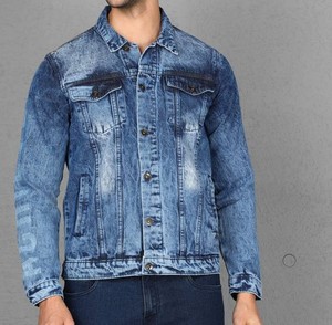 Veste en jean solide de haute qualité pour hommes, bombardier d'hiver décontracté et respirant avec manches en fourrure de mouton personnalisable, grande taille pour la vente en gros - Product Image 3