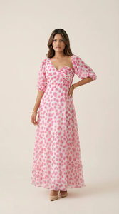 Vestido Largo Floral de Moda para Mujer, Sin Mangas, Cuello en V, Estilo Bohemio Informal de Verano, para Fiestas, Venta al Por Mayor - Product Image 2