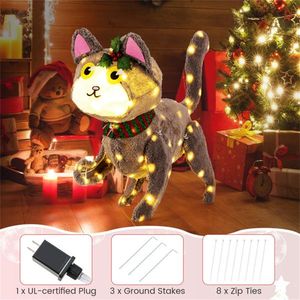 Decorazione Natalizia 3D a Forma di Gatto con Luci LED, Prodotto Illuminante Decorativo - Product Image 5
