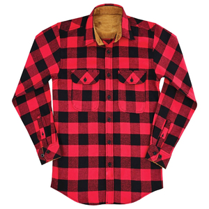 Chemise en flanelle pour homme de haute qualité, épaisse, à carreaux rouges Buffalo, manches longues, en coton brossé, décontractée, à boutons, pour le travail - Product Image 4