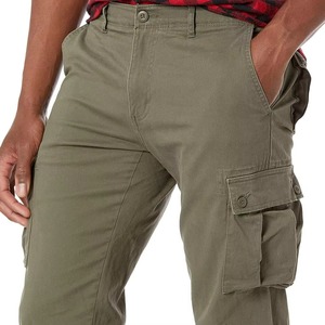 Pantalon cargo pour homme, devant plat, taille mi-haute, coton premium, séchage rapide, confortable pour les activités de plein air et les tenues décontractées, OEM Bangladesh - Product Image 3