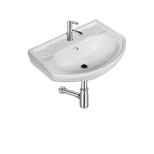 Évier mural en céramique blanche brillante de haute qualité, style design moderne, bassin ovale monté à un trou pour un usage domestique Énorme demande - Product Image 1