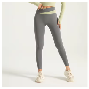 Custom Logo and Size Gym Wear Workout Fold Over Yoga <b>Pants</b> Sets Women Outdoor Comfort Stretch <b>Mesh</b> Cutout Yoga Leggings - Product Image 3