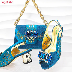 YQ1151 dernière conception italienne dames chaussures et sacs pour correspondre à l'ensemble dames <span class=keywords><strong>sandales</strong></span> à talons femmes nigérianes chaussures de mariage pompes - Product Image 4