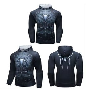 Men's <b>Spiderman</b> Hoodie Full Sleeve Printed Casual Sweatshirt Red Blue Design Breathable Knitted Fit Spring Wear - Product Image 3