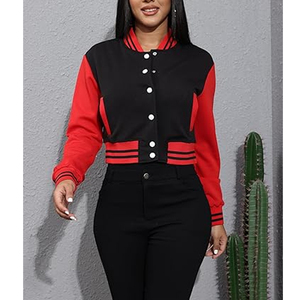 Custom Womens Cropped Letterman Varsity Jacket Manufacturer Wholesale USA - Product Image 2
