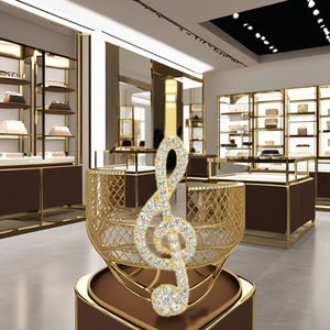 SHRAMAN DIAMOND Colgante Musical Personalizable de Oro Amarillo de 10K con Baño de Rodio y Diamante Natural en Forma de Clave de Sol, Amuleto Unisex para Amantes de la Música - Product Image 6