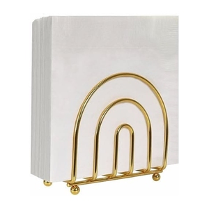 Modern Gold Metal Wire Napkin Holder Arch Design Stainless Steel <b>Paper</b> <b>Tissue</b> Dispenser Stand for Kitchen Dining Table - Product Image 1