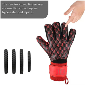 Premium Quality German <b>Latex</b> Custom Design Black and Red German <b>Latex</b> Stretchable Soccer Goalkeeper <b>Gloves</b> 3mm German <b>Latex</b> - Product Image 6