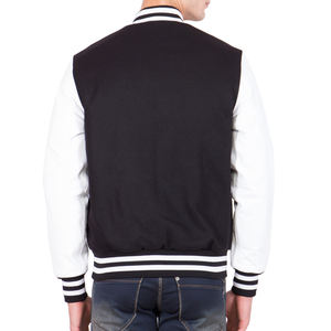 Veste universitaire noire pour homme avec manches blanches, style bomber Letterman, décontractée, style baseball, mode collège et lycée, chaude pour l'hiver - Product Image 6