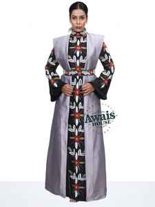 Kaftan Abaya Traditionnel Islamique pour Femmes Grande Taille, Léger, Long, à Manches Longues, Fait Main en Taffetas de Polyester AWAIS - Product Image 6