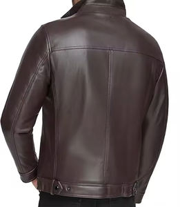 แจ็คเก็ตหนังผู้ชายสีพื้นขายดีสำหรับฤดูหนาว ระบายอากาศ กันลม กันน้ำ เป็นมิตรกับสิ่งแวดล้อม ทรงเข้ารูป มีไซส์ใหญ่ ซิปแบบรูด - Product Image 3