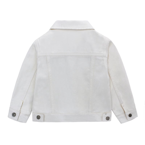 HIPPO KIDS Manteau en jean pour bébé, bleu et blanc, couleurs unies, veste en jean pour enfants - Product Image 5