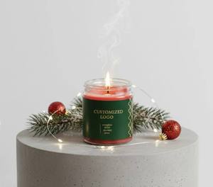 Elegant Paraffin Wax <b>Jar</b> Premium <b>Label</b> Design Scented Eco-Friendly Non-Toxic Handmade Modern Indoor Home Decoration Gifting - Product Image 3