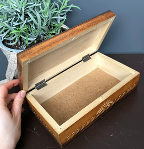 Stylish premium quality trendy <b>floral</b> pattern decorative keepsake <b>storage</b> organizer wooden Jewelry <b>Box</b> - Product Image 3