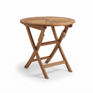 Table d'appoint extérieure légère et moderne en bois d'acacia massif, style ferme, pour appartement, résistante à l'eau - Direct Usine - Product Image 1