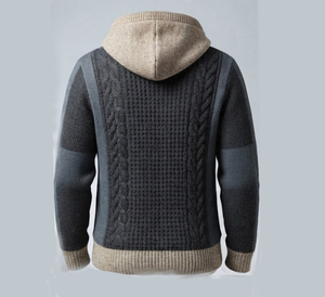 Sweat à capuche tricoté en molleton brossé 100% coton épais avec logo brodé personnalisé, chaud et thermique pour l'hiver, coupe épaules tombantes, Fournisseur - Product Image 6