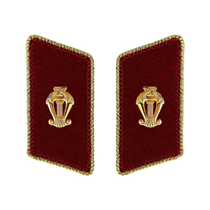 Custom Rank Badge Sew-On Patch Gold Lyre Insignia <b>Red</b> Velvet Rectangle Shape Uniform Decorations - Product Image 4