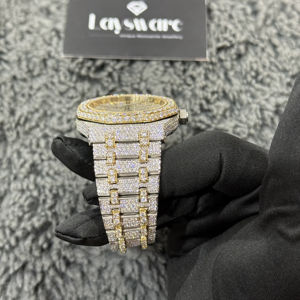 Reloj de Lujo con Diamantes Moissanite de Alta Calidad, Certificado D VVS, Correa de Acero Inoxidable de 22 mm de Ancho, Resistente al Agua, con Puntero - Product Image 6