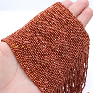Cuentas de Piedra Solar Natural Roja de Lujo de 2.4mm, Certificadas por GIA, de Excelente Calidad, con Corte Rondelle Facetado, para la Fabricación de Joyería - Product Image 2
