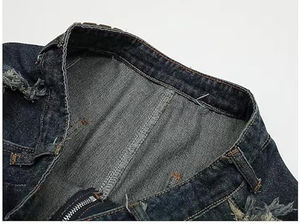 Pantalones cortos de mezclilla para hombre, con doble rodilla, efecto desgastado por el sol, 100% algodón, con relieve, de fabricante de mezclilla. - Product Image 5