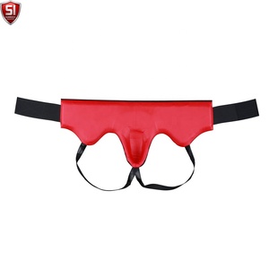 แผ่นรองกันกระแทกอวัยวะเพศชาย SUMROOS SI-GG-1925 หนัง PU สีดำแดง สำหรับ MMA คิกบ็อกซิ่ง ฝึกซ้อมทุกฤดู - Product Image 6