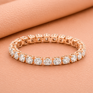 Bracelet tennis de luxe en diamants taille ronde en or jaune, or blanc et or rose – Bijou élégant pour mariée, cadeau idéal - Product Image 2