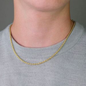 <b>Rose</b> <b>Gold</b> Plated Rope <b>Chain</b> <b>Necklace</b> Classic Style Women's Fashion <b>Chain</b> Jewelry - Product Image 4
