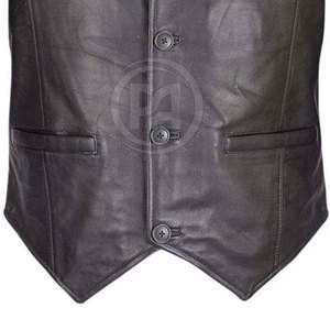 Chaleco de cuero elegante para hombre con costuras duraderas para motociclistas, actividades al aire libre y uso de moda. - Product Image 2