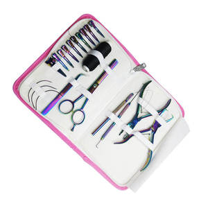 Kit d'outils pour extensions capillaires ZARNAB SURGICAL – Pinces métalliques, ciseaux, clips, installateur et extracteur de fils – Finition arc-en-ciel – Professionnel - Product Image 2