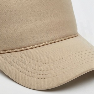 Casquette de baseball unisexe beige en maille, 6 panneaux, réglable, à visière plate, décontractée, respirante, couleur unie, pour adulte, printemps-été - Product Image 4