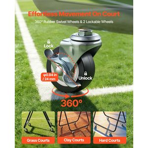 Cesto Portapalline da Tennis con Capacità di 175 Palline e Carrello Pieghevole per Pickleball, Portatile con Ruote per Facile Raccolta - Product Image 4