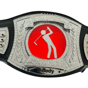 Cinturón de Campeonato de Golf, Correa de Cuero de Primera Calidad, Placa Roja y Plateada con Diseño de Golf, Cinturón de Premio 'Campeón' para Coleccionistas - Product Image 5