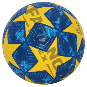 Football Size 5 Blue Yellow Pattern Durable High Air Retention <b>Polybag</b> Packaging Professional Soccer Ball Size 4 Pvc Beach Ball - Product Image 1