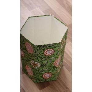 Cubo de Papel con Estampado Floral, de Algodón, Ecológico, con Accesorios de Madera para Almacenamiento, Decoración Multiusos para el Hogar - Product Image 6