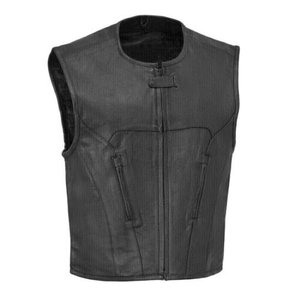 Unisex Real Leather Motorcycle Vest Premium <b>Biker</b> Style Riding Gear with Custom Fit & Durable Stitching Quick Shipping - Product Image 1
