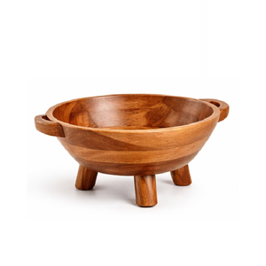 Bol de service en bois d'acacia de forme personnalisée, tendance, fait main, écologique, pour salade et fruits, vaisselle décorative - Product Image 6