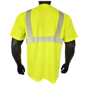 T-shirts de sécurité à manches courtes 2026 à haute visibilité, réfléchissants et respirants en polyester/coton, personnalisables avec votre logo, unisexe, pour le travail - Product Image 3