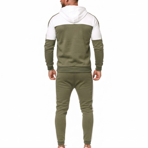 Ensemble de survêtement décontracté pour homme, vert, avec blocs de couleur, à capuche, sweat-shirt et pantalon de jogging à cordon, nouvelle collection automne, haute qualité, personnalisable - Product Image 2