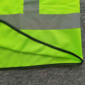 High Visibility Reflective Safety <b>Vest</b> Unisex Polyester Workwear XL Green Zipper Closure CE Certified - Product Image 3