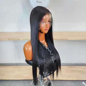 Perruque Lace Front Longue et Lisse en Cheveux Vierges Vietnamiens, Double Drawn, Closure 4x4, Sans Colle, Cheveux Humains Colorés, Bonnet Moyen, Idéale pour Salons de Coiffure - Product Image 3