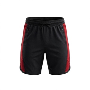 Shorts Bermuda Homme Noir et Rouge en Velours Côtelé Respirant avec Cordon de Serrage, Poches et Taille Élastique – Style Décontracté et Sportif - Product Image 1