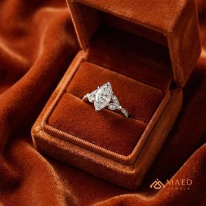 Bague en argent sterling 925 avec moissanite taille marquise, élégante et luxueuse, pour mariage, fiançailles, promesse, bijoux pour femme, usage quotidien - Product Image 5